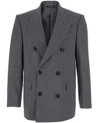 Emporio Armani - Double-Breasted Jacket Wool - Lyst