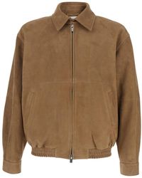 Tonywack - Suede Jacket With Classic Collar And Two Welt Pockets F - Lyst