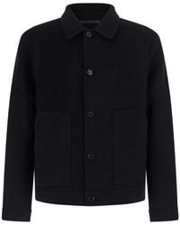 Low Brand - Double Wool Jacket With High Collar And Pockets - Lyst