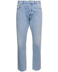 ICON DENIM - 'Kanye' Light 5-Pocket Jeans With Logo Patch - Lyst