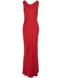 Norma Kamali - Sleeveless Dress With Draped Neckline And Low Rear - Lyst