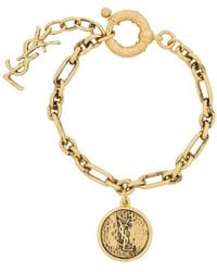 Saint Laurent - Colored Chain Bracelet With Cassandre Charm - Lyst