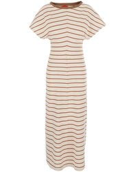 ..,merci - Dress With Round Neckline, Short Sleeves And All-Over Stri - Lyst