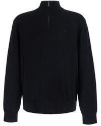 Calvin Klein - Merino Half-Zip Sweater Wool Tops - Lyst