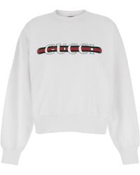 Gucci - Crewneck Sweatshirt With Logo Print And Web Detail - Lyst