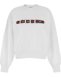 Gucci Oversize Sweatshirt With Logo And Teddy Bear in Natural Lyst