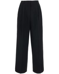 DUNST - Double Pleated Wide Slacks With High Waist And Side Pockets - Lyst