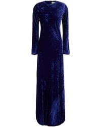 Semicouture - Long Round-Neck Dress With Hidden Zip Closure - Lyst