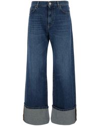 Pinko - High-Waisted Jeans With Cuffs Cotton - Lyst