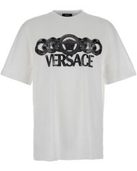 Versace - Short-Sleeved T-Shirt With Embossed Medusa Design - Lyst