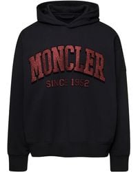 Moncler - Hoodie With Logo Print On The Chestin Cotton - Lyst