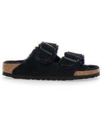 Birkenstock - 'Arizona' Sandals With Logo Lettering On The Buckle - Lyst