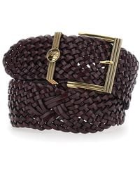 Etro - Belt With Woven Design And Pegaso Logo - Lyst