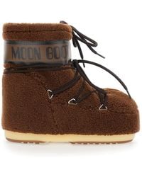 Moon Boot - Icon Low Fleece Is A Bootie With A Soft Fleece Lining And Rubber Sole - Lyst