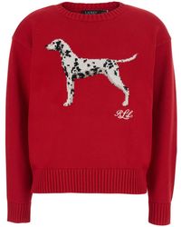 Ralph Lauren - Sweater With Ribbed Knit And Embroidered Logo - Lyst