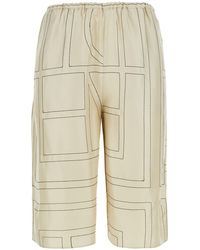 TOTEME - Pants Monogram Silk Pj Culottes - Lyst