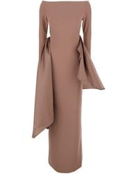 Solace London - Abito Lungo 'Kiana' Con Scollo A Barca E Maxi Dettaglio - Lyst