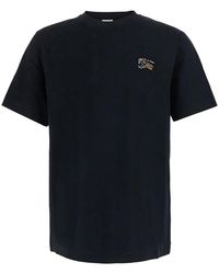 Burberry - Crew Neck T-Shirt With Ekd Embroidery On The Front - Lyst