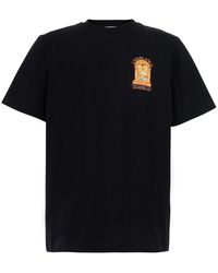 CASABLANCA - Crew Neck T-Shirt With Logo Detail On The Front And Maxi Logo On The Back - Lyst