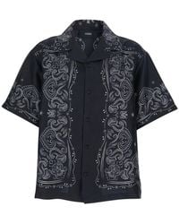 Amiri - Silk Shirt With Cuban Collar And All-Over Bandana Print Fo - Lyst