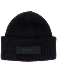 Jacquemus - 'Le Bonnet Gros Grain' Beanie With Logo Patch On The Front - Lyst