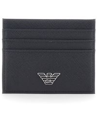 Emporio Armani - Cardholder With Metallic Logo On The Front - Lyst