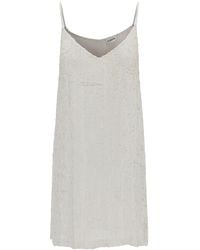 P.A.R.O.S.H. - Mini White Dress With All-over Paillettes In Viscose Woman - Lyst
