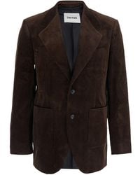 Tonywack - Corduroy Single-Breasted Tailored Jacket With Notched Revers - Lyst