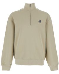 Maison Kitsuné - High Neck Sweatshirt With Logo Patch For - Lyst