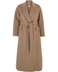 Max Mara - 'Enzo' Coat With Wide Notched Revers - Lyst