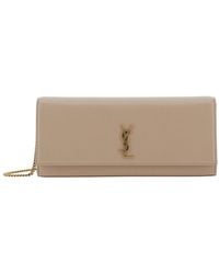 Saint Laurent - 'Kate' Crossbody Bag With Chain-Link Shoulder Strap And Cassandre Plaque On The Front - Lyst