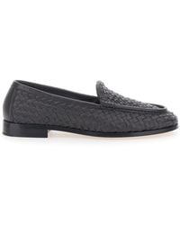 Bottega Veneta - 'Silenzio' Loafers With Rounded Toe And Intreccio Motif - Lyst