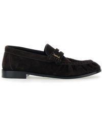 Saint Laurent - 'Le Loafer' Loafers With Hand-Stitched Moc Toe And Cassandre Plaque - Lyst