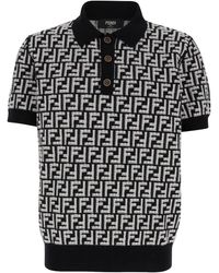 Fendi - Polo Shirt With Ff Print - Lyst