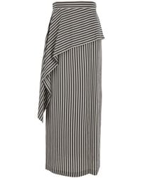 Tela - "Asymmetrical" Skirt With Striped Viscose For - Lyst