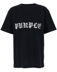 Purple Brand - Brand T-Shirt With Gothic Logo Lettering Print - Lyst