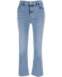 FRAME - 'Le High Straight' Light Jeans With Contrasting Stitching - Lyst