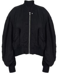 Rick Owens - 'Secchia Flight' Bomber Jacket With Ruffled Sleeves - Lyst