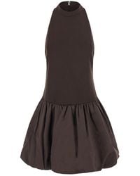 ROTATE BIRGER CHRISTENSEN - Mini Peplum Dress With Short Sleeves And Tech Fabric Wome - Lyst