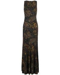 Etro - Maxi Dress Tech Fabric Acetate - Lyst