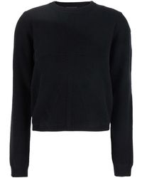 Moncler - Maglione 'Biker' Girocollo Con Patch Logo Sulla - Lyst
