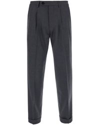Michael Coal - Pants With Cuff Hem And Double Pleat On The Front In - Lyst