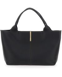 Tod's - Borsa Shopping Con Placca Logo Sul Fronte E Cuciture A Contrasto - Lyst