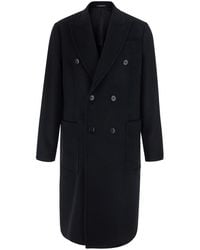 Emporio Armani - Double-Breasted Cashmere Wool With Notched Revers And L - Lyst