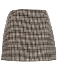 P.A.R.O.S.H. - Mini Skirt Check Wool - Lyst