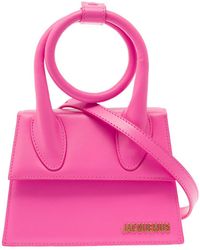 Jacquemus - 'Le Chiquito Noeud' Fuchsia Crossbody Bag With Logo Detail - Lyst