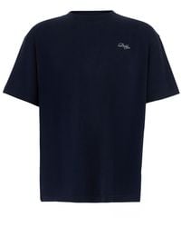 Drole de Monsieur - Crew Neck T-Shirt With Logo Lettering Embroider - Lyst