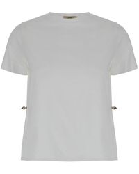 Herno - T-Shirt With Drawstring And Cut-Out - Lyst