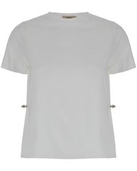 Herno - T-Shirt With Drawstring And Cut-Out - Lyst