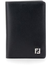 Fendi - Card Holder With Ff Logo Plate On The Front And Rectangula - Lyst